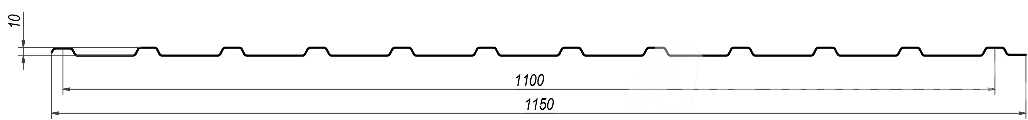 Профнастил с10 чертеж