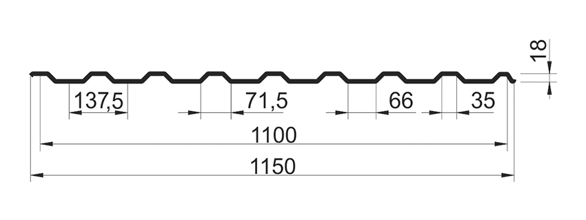 Профнастил с20 чертеж